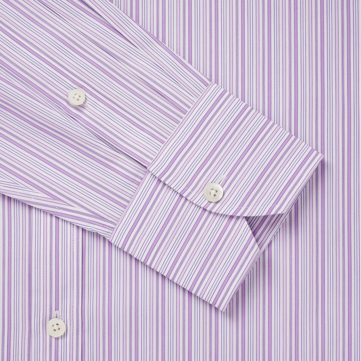 Lilac & White Tailored Fit Supraluxe Multi Stripe Formal Shirt