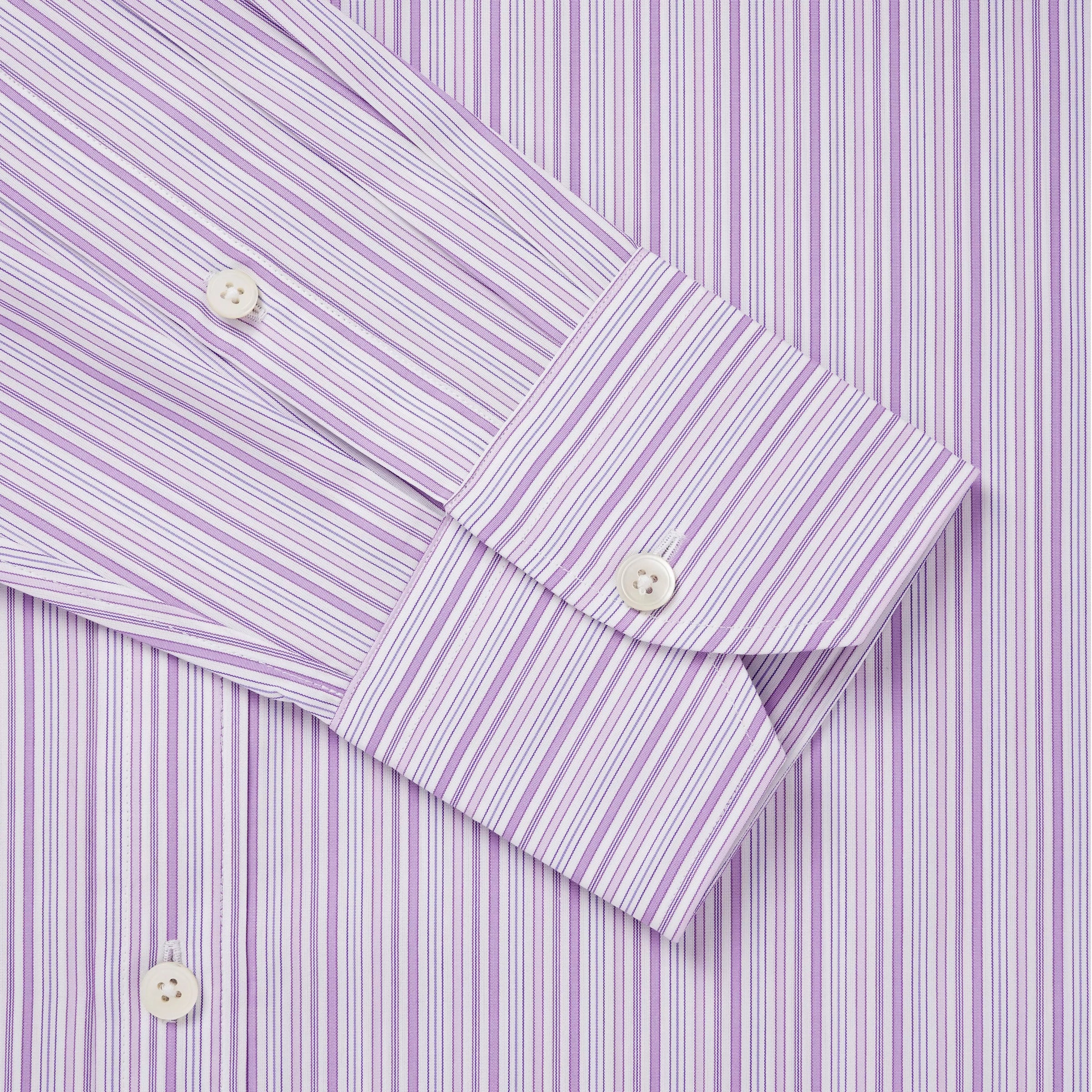 Lilac & White Tailored Fit Supraluxe Multi Stripe Formal Shirt