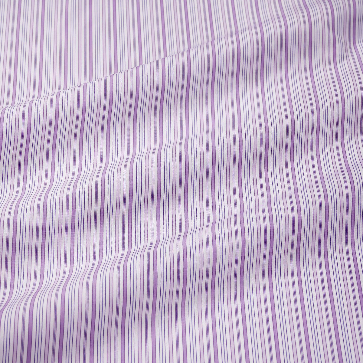 Lilac & White Tailored Fit Supraluxe Multi Stripe Formal Shirt