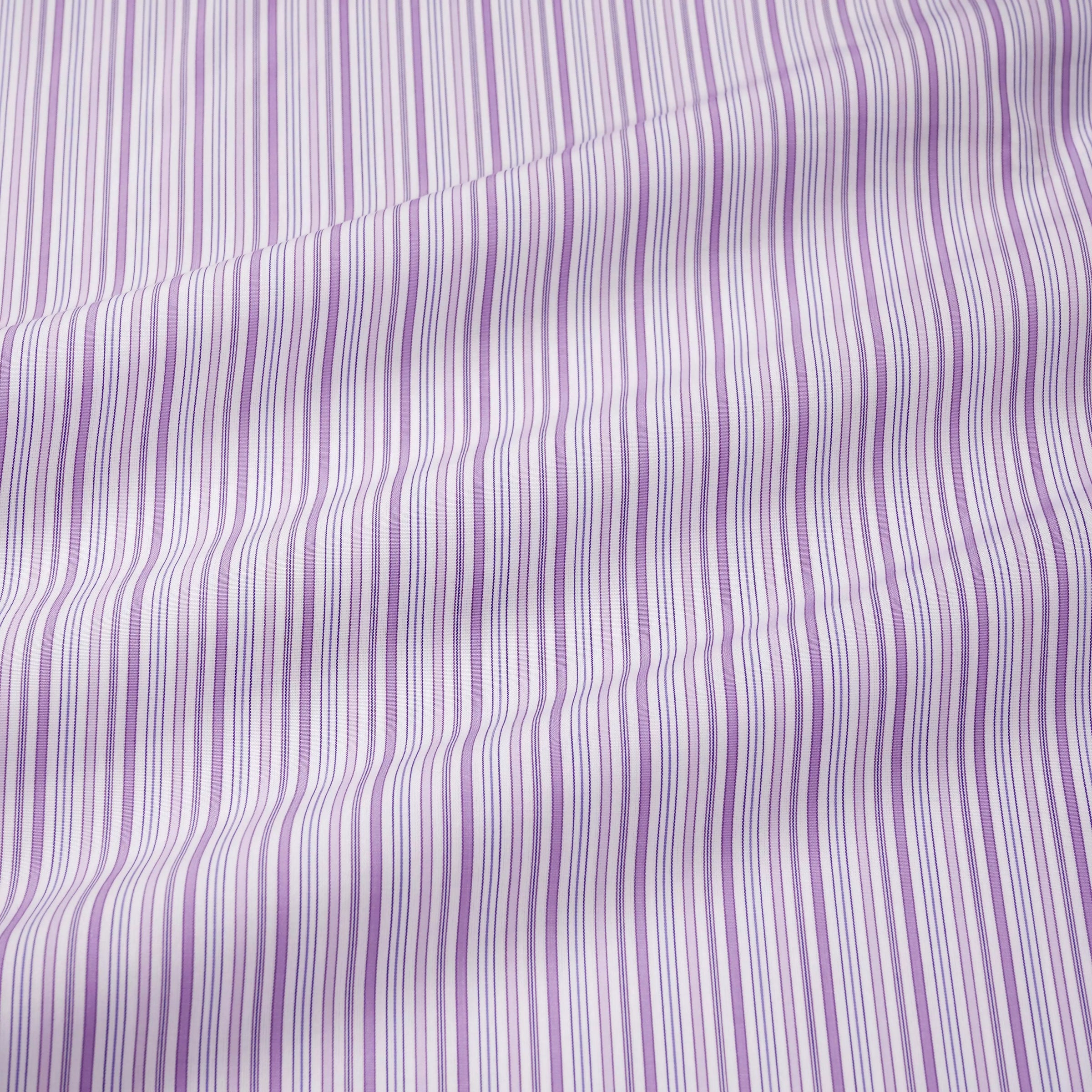 Lilac & White Tailored Fit Supraluxe Multi Stripe Formal Shirt