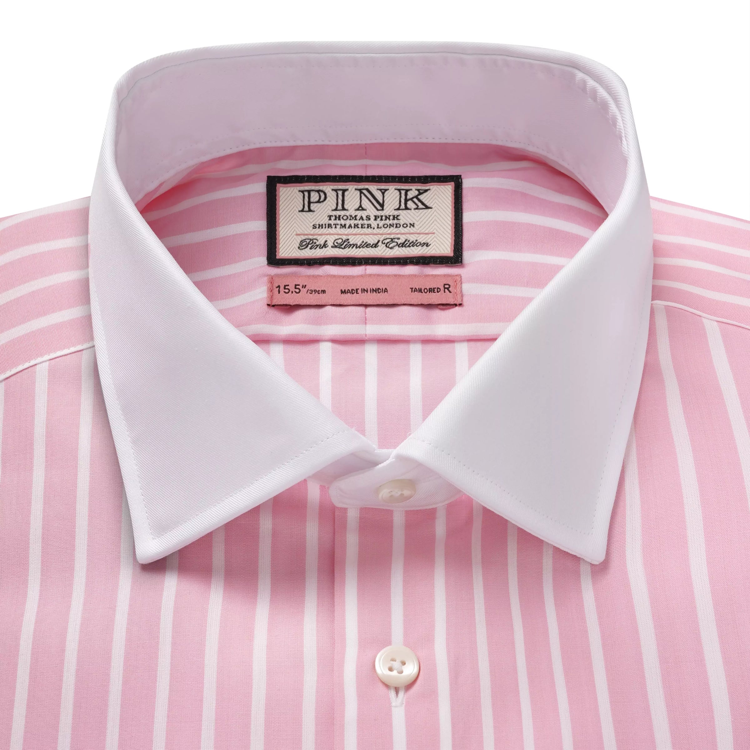 Pink & White Tailored Fit Butchers Stripe Formal Shirt