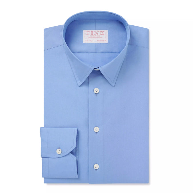 Sky Blue Tailored Fit Cotton Poplin Formal Shirt