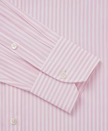 Pink & White Classic Fit Bengal Wide Stripe Formal Shirt