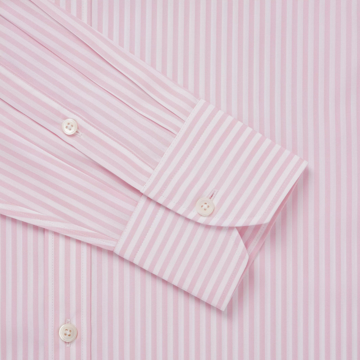 Pink & White Classic Fit Bengal Wide Stripe Formal Shirt