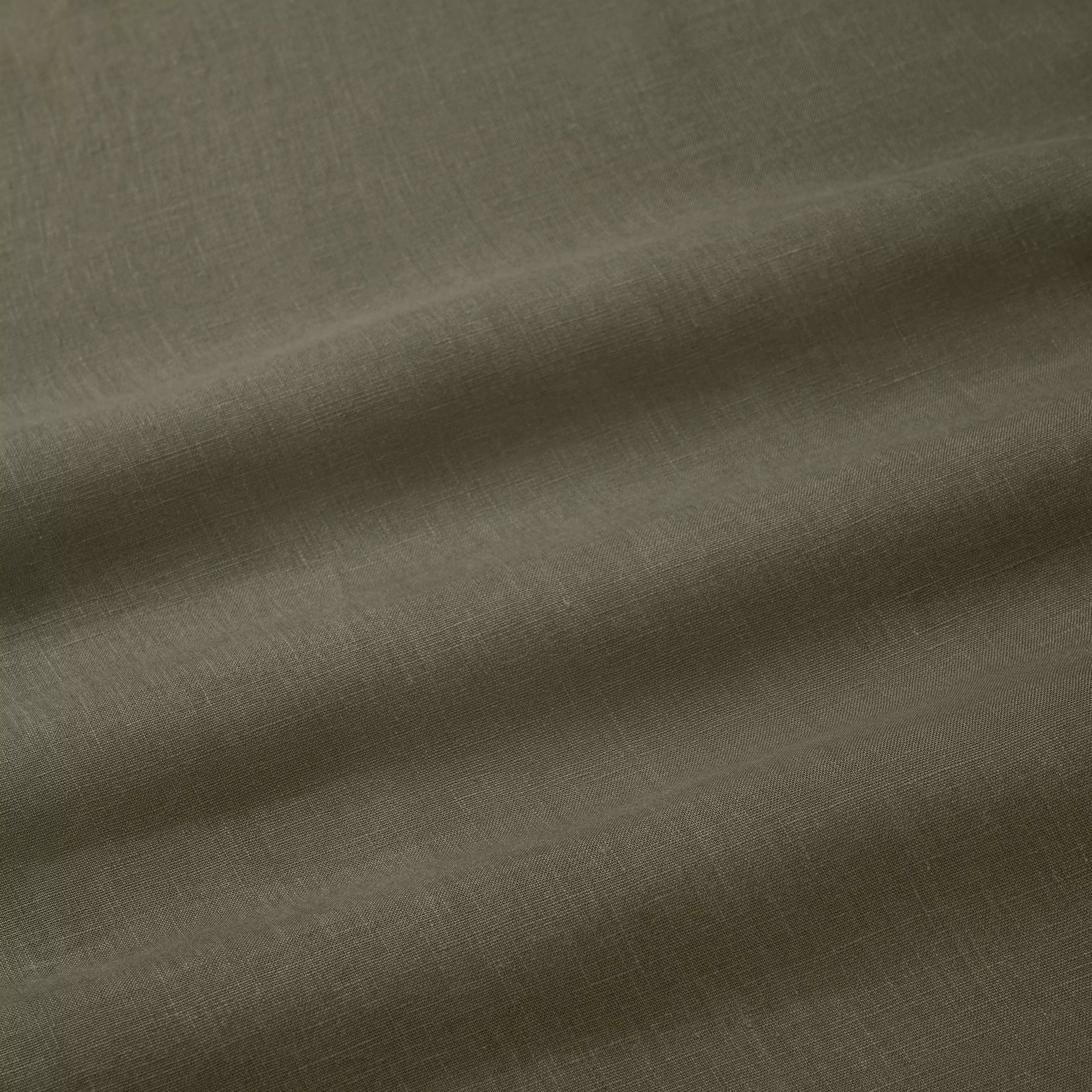Khaki Green Classic Fit Smart Casual Linen Slub Shirt