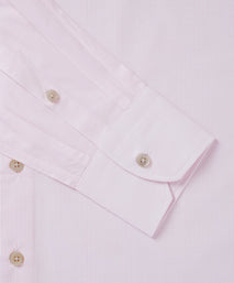 Pink & White Slim Fit Micro Grid Check Formal Shirt