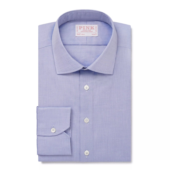 Pale Blue Slim Fit Pin-Point Oxford Formal Shirt