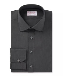 Charcoal Slim Fit Muslin Melange Cotton Formal Shirt