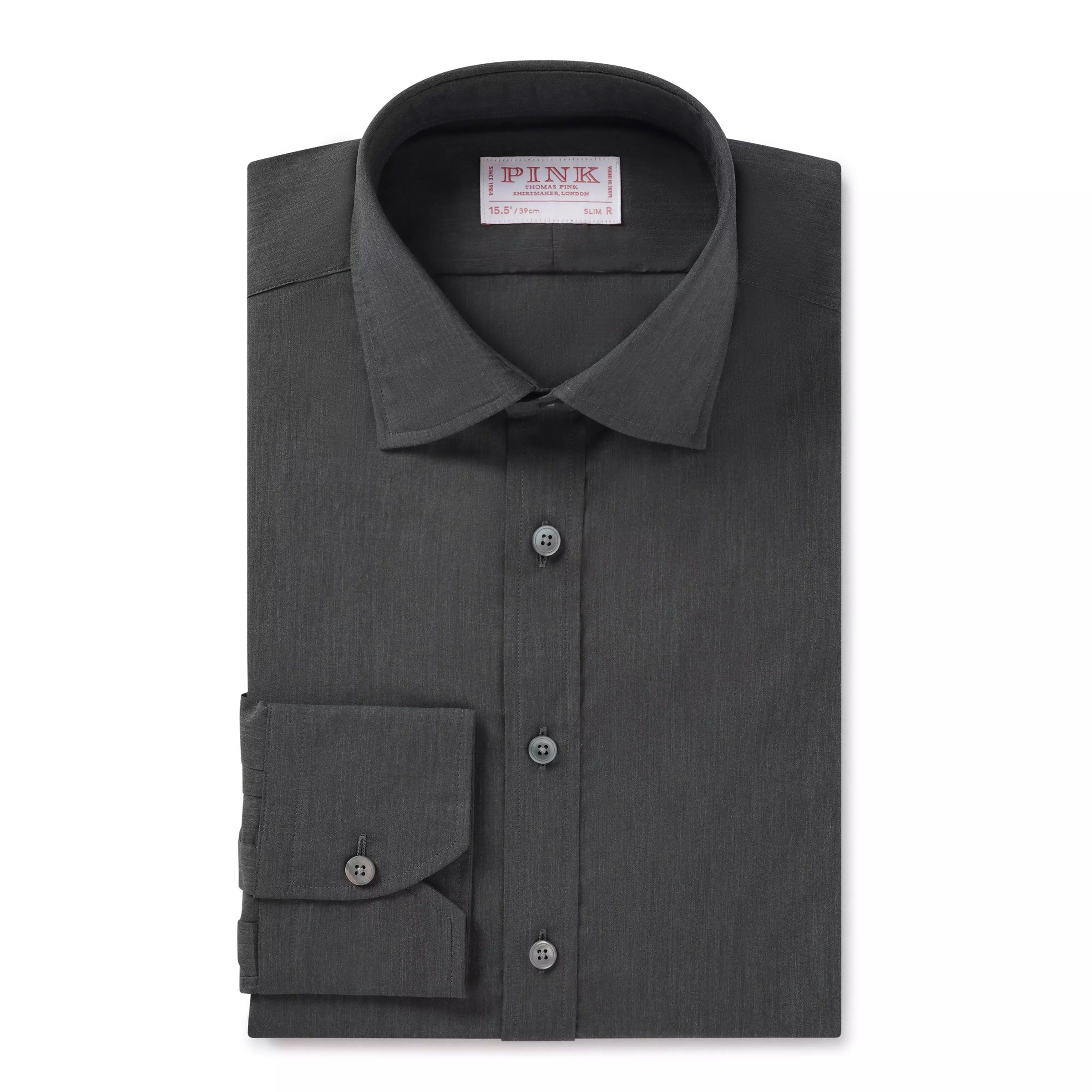 Charcoal Slim Fit Muslin Melange Cotton Formal Shirt