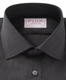 Charcoal Slim Fit Muslin Melange Cotton Formal Shirt