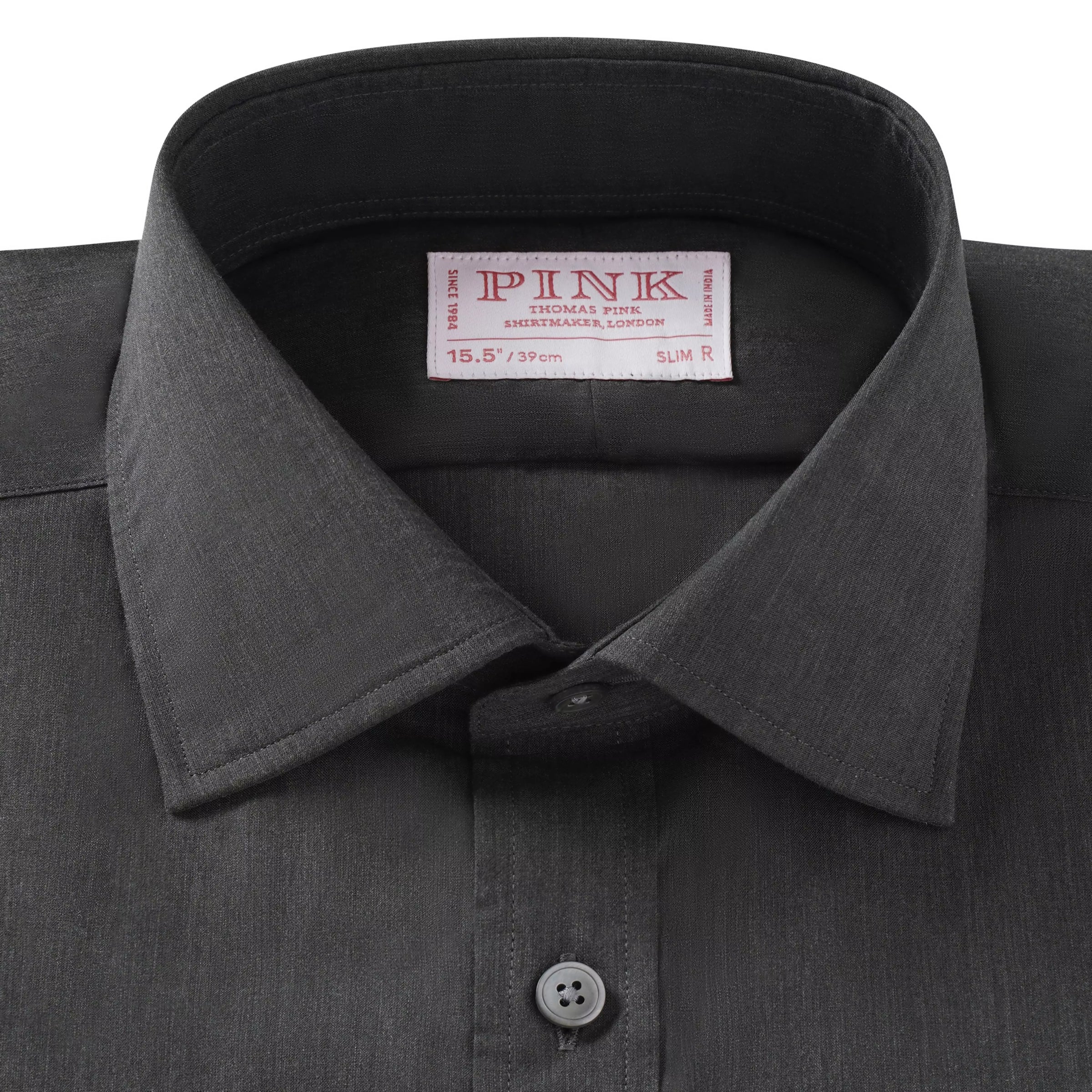Charcoal Slim Fit Muslin Melange Cotton Formal Shirt