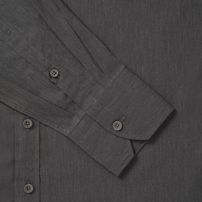 Charcoal Slim Fit Muslin Melange Cotton Formal Shirt