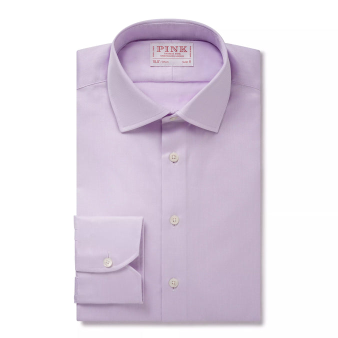 Pale Pink Slim Fit Jacquard Weave Formal Shirt