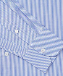Blue & White Slim Fit Chambray Stripe Formal Shirt