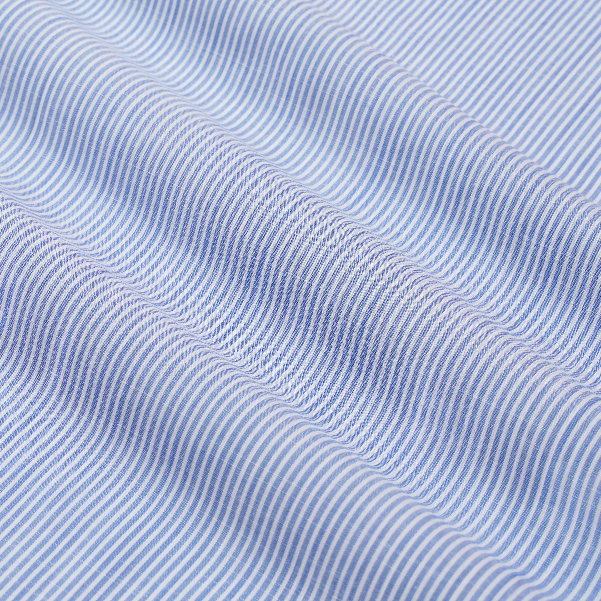 Blue & White Slim Fit Chambray Stripe Formal Shirt