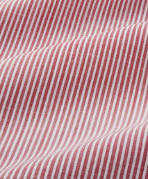 Red & White Slim Fit Chambray Stripe Formal Shirt