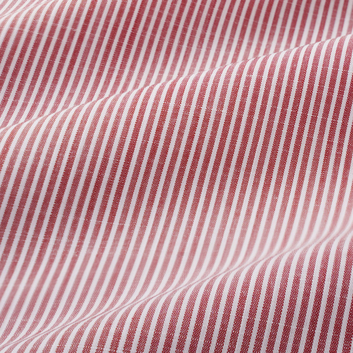 Red & White Slim Fit Chambray Stripe Formal Shirt