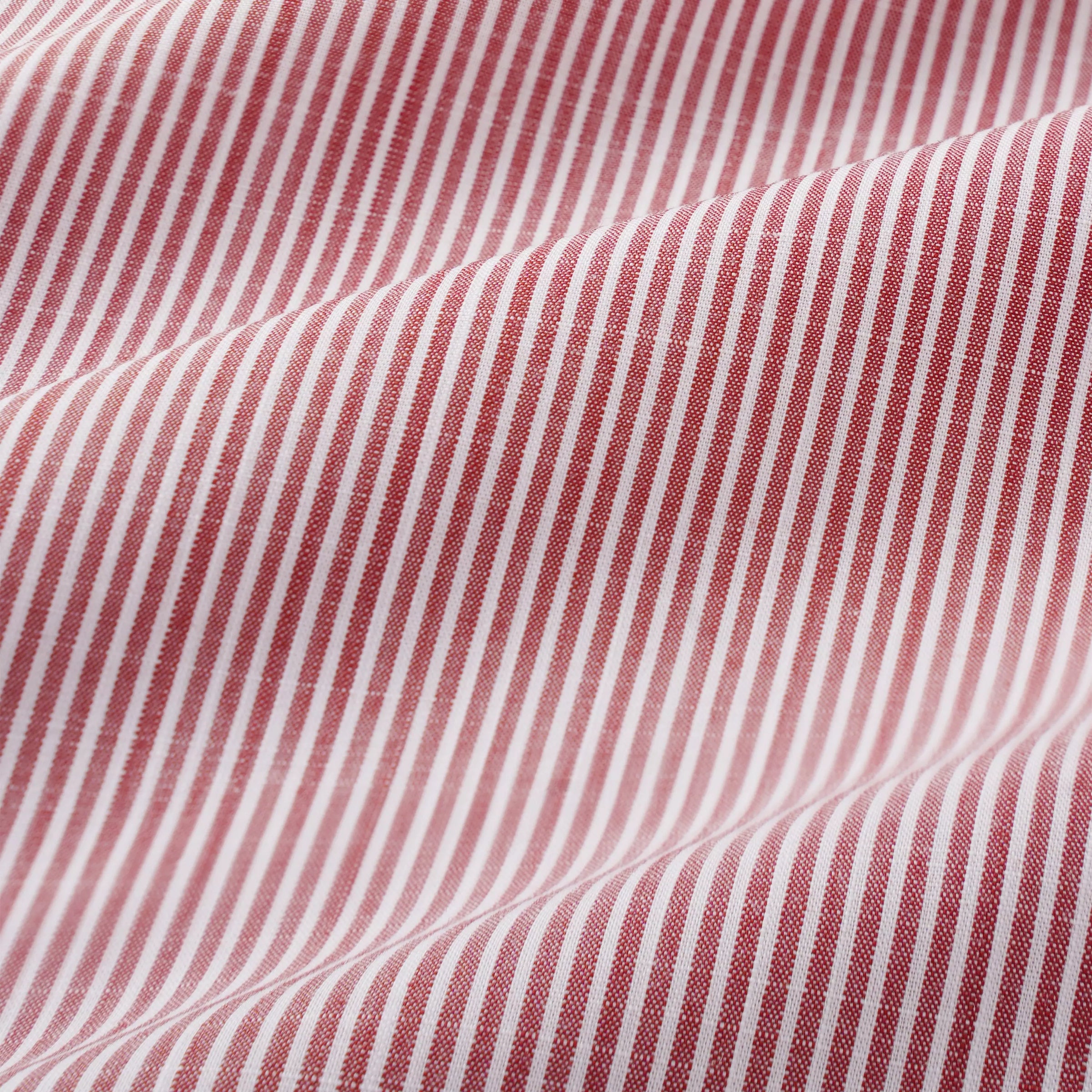 Red & White Slim Fit Chambray Stripe Formal Shirt