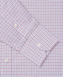 Deep Red & Blue Slim Fit Tattersall Check Formal Shirt