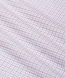Deep Red & Blue Slim Fit Tattersall Check Formal Shirt