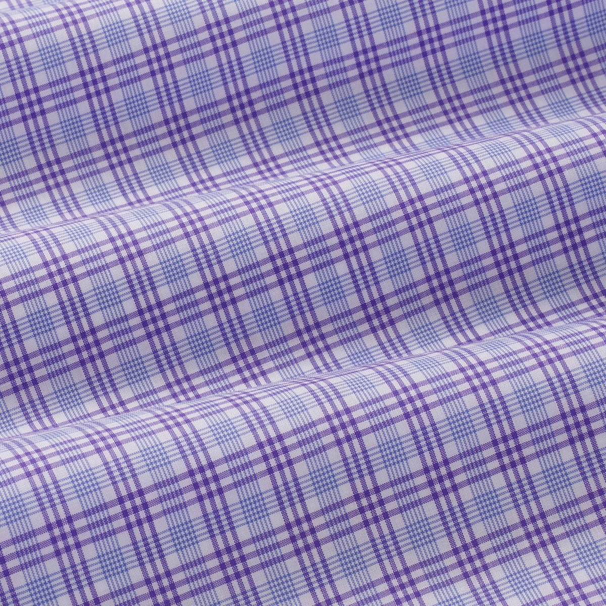 Pale Blue & Purple Slim Fit Fine Multi Check Formal Shirt
