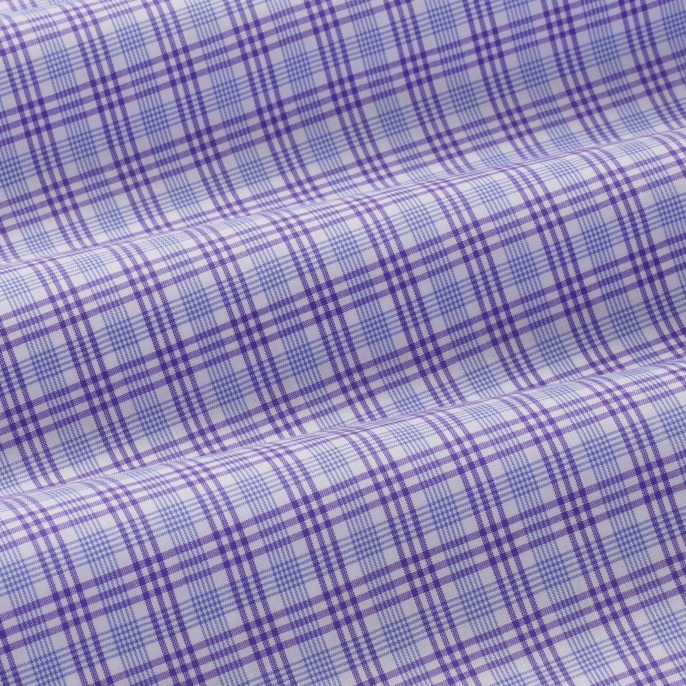 Pale Blue & Purple Slim Fit Fine Multi Check Formal Shirt