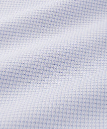Pale Blue & White Tailored Fit Micro Textured Check Formal Shirt