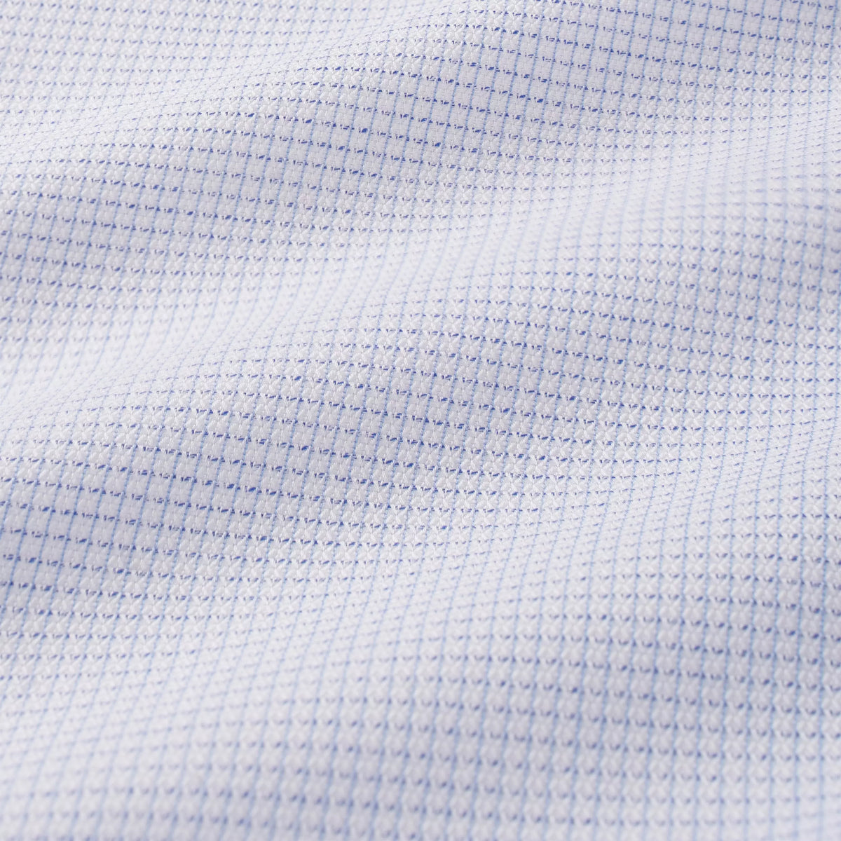 Pale Blue & White Tailored Fit Micro Textured Check Formal Shirt
