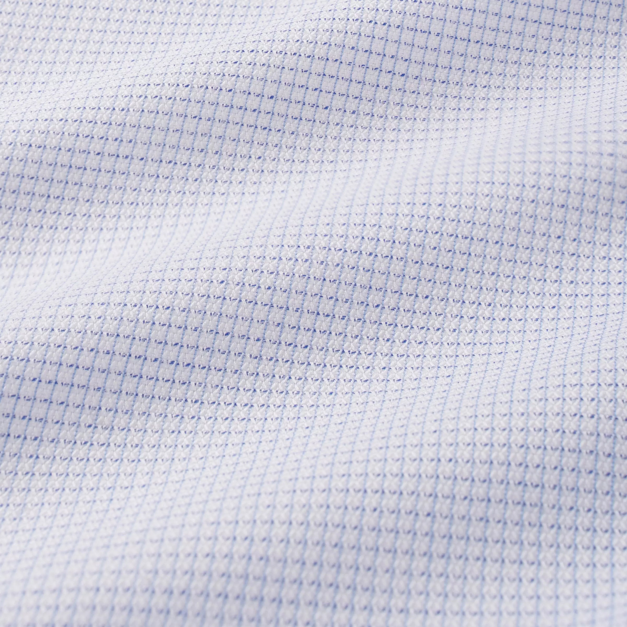 Pale Blue & White Tailored Fit Micro Textured Check Formal Shirt