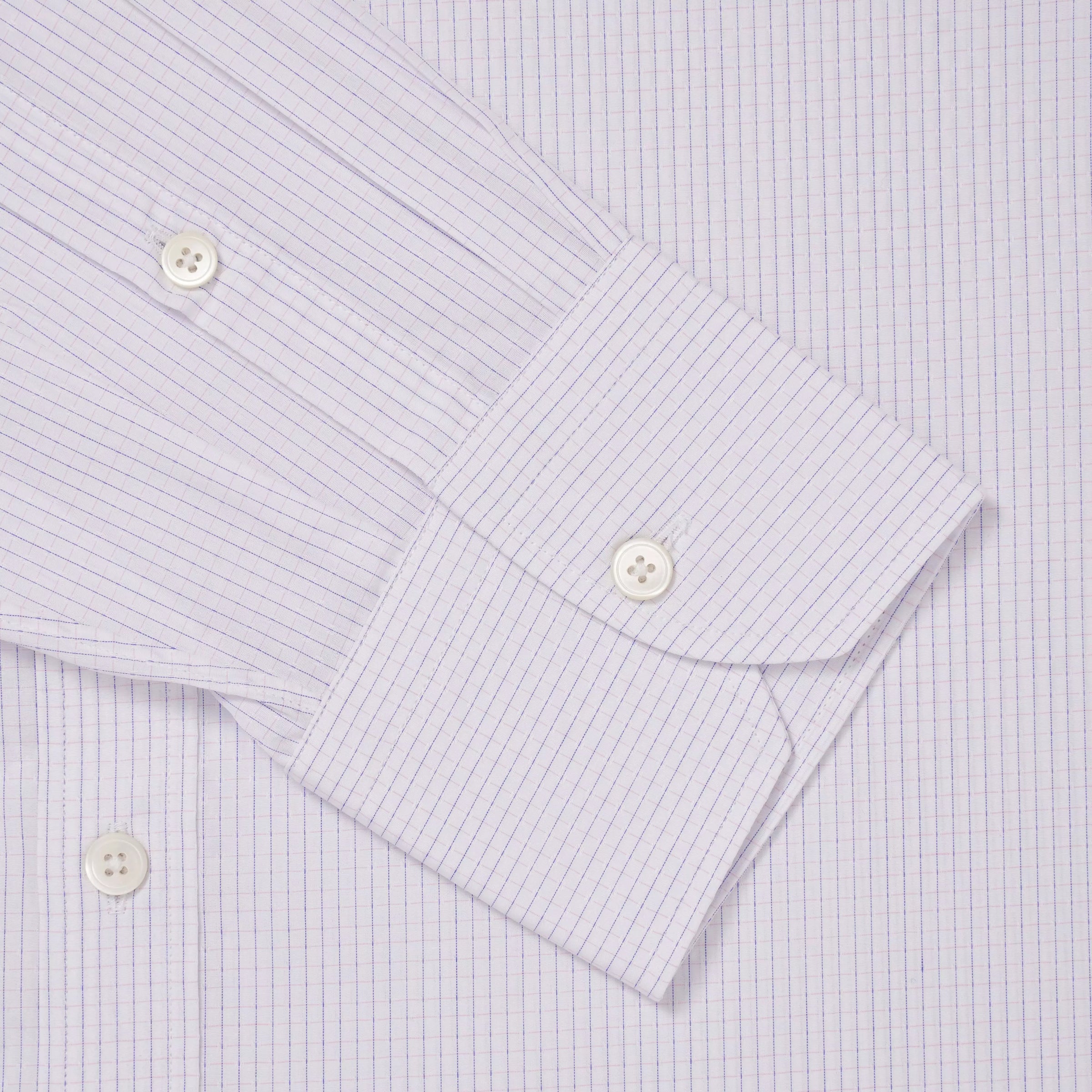 Pink & Blue Tailored Fit Graph Check Formal Shirt