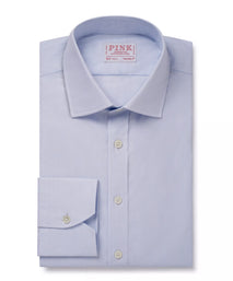 Pale Blue Tailored Fit Micro Check Formal Shirt