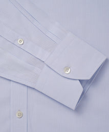 Pale Blue Tailored Fit Micro Check Formal Shirt