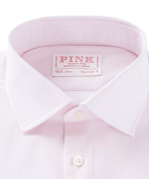 Pale Pink & White Tailored Fit Poplin Stripe Formal Shirt