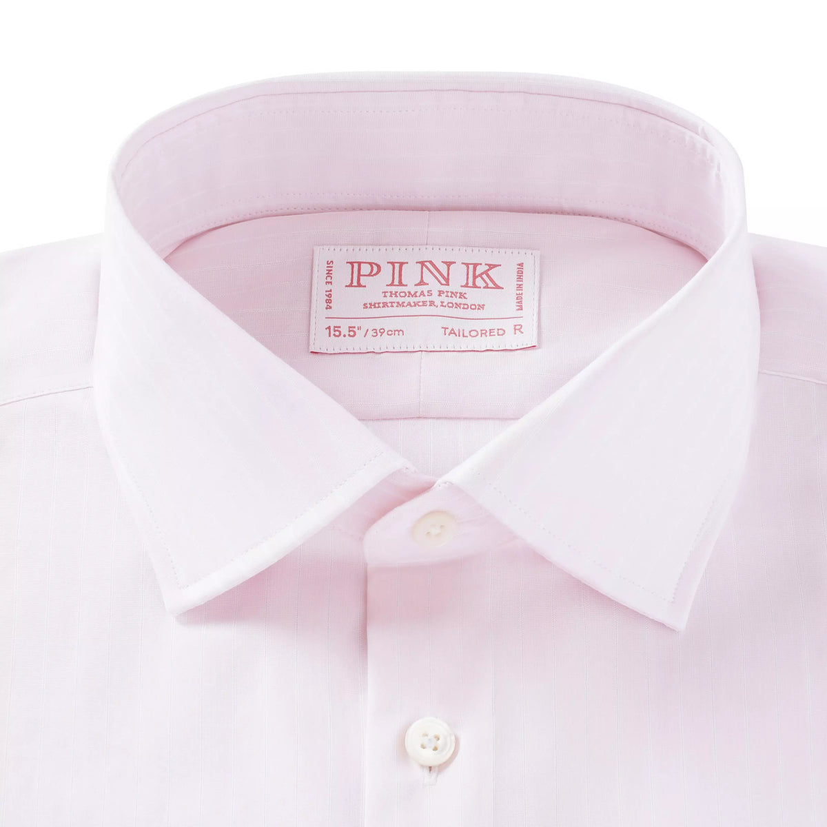 Pale Pink & White Tailored Fit Poplin Stripe Formal Shirt