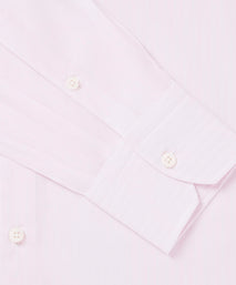 Pale Pink & White Tailored Fit Poplin Stripe Formal Shirt