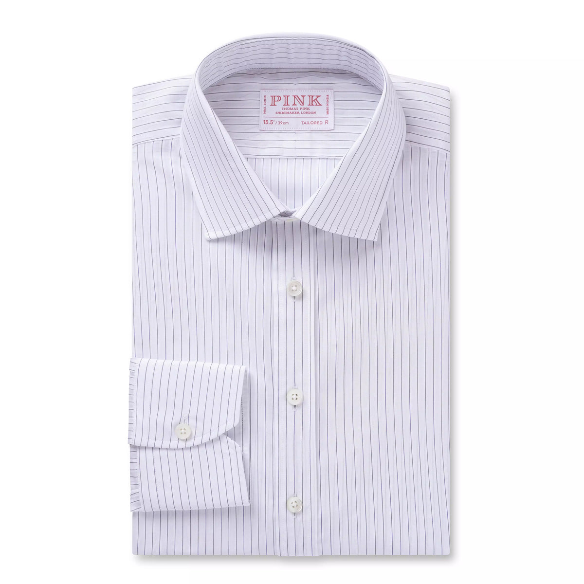 White & Black Tailored Fit Fine Stripe Formal Shirt