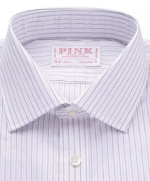 White & Black Tailored Fit Fine Stripe Formal Shirt