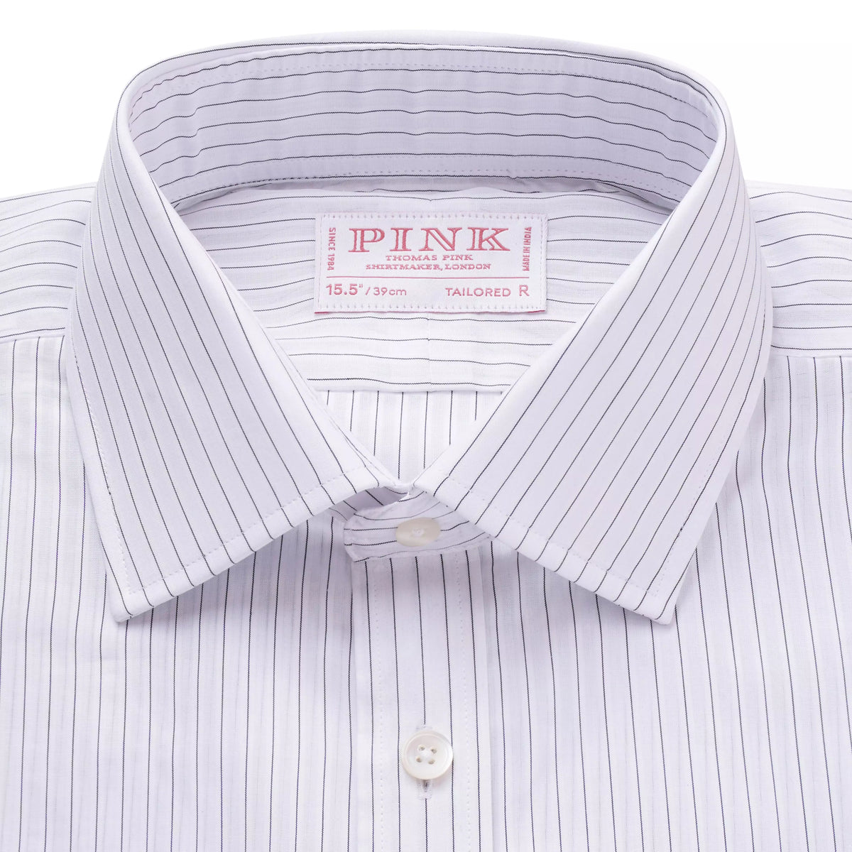 White & Black Tailored Fit Fine Stripe Formal Shirt