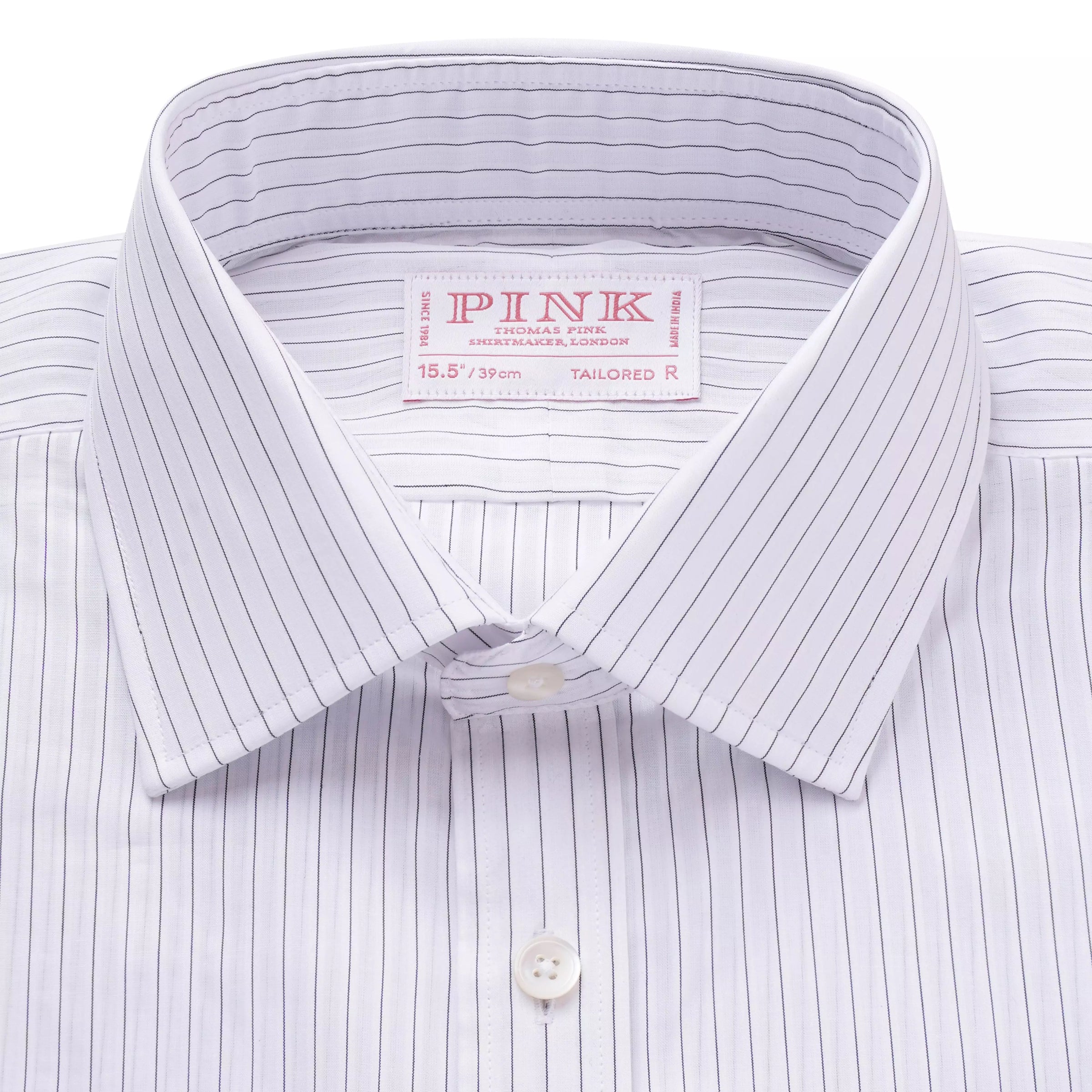 White & Black Tailored Fit Fine Stripe Formal Shirt
