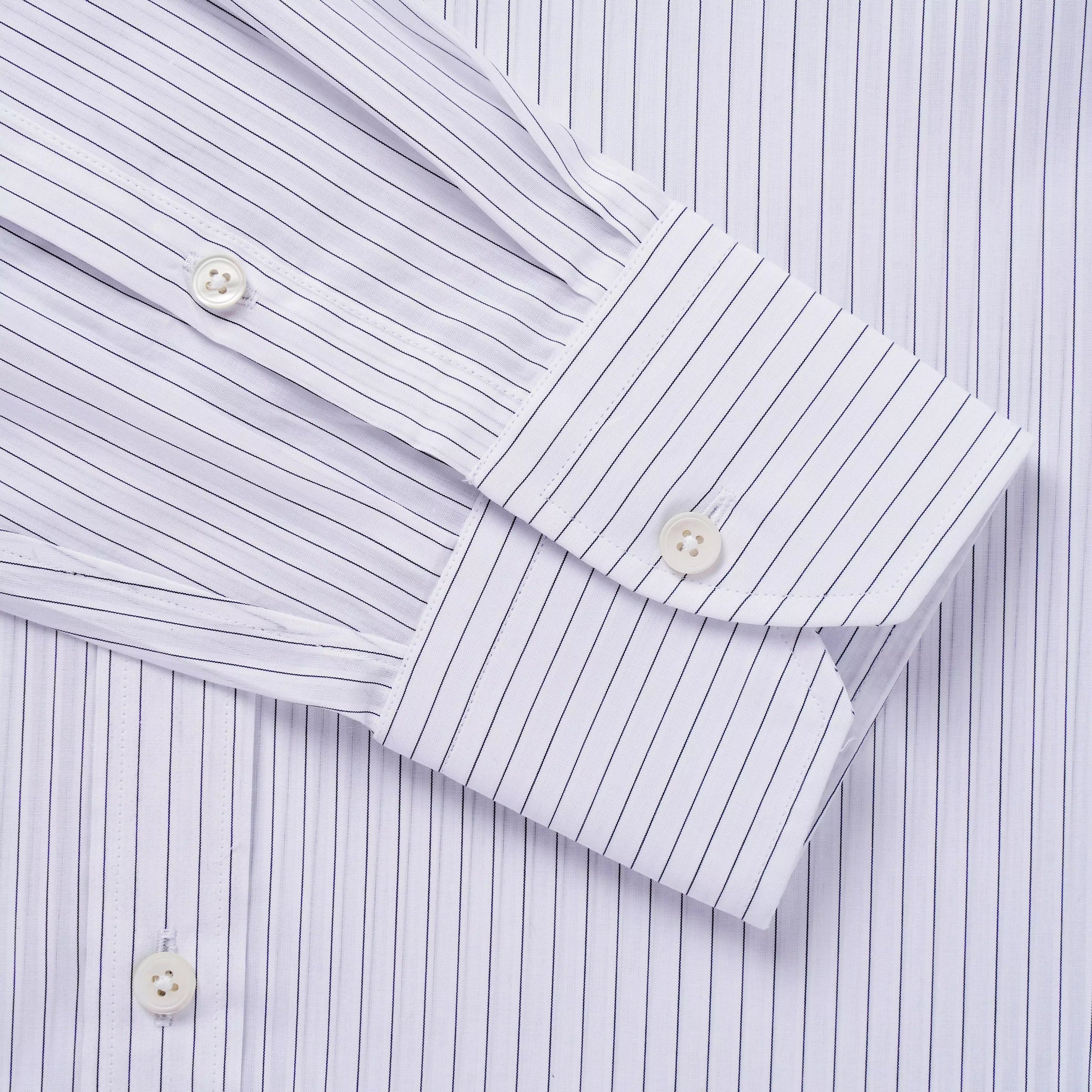 White & Black Tailored Fit Fine Stripe Formal Shirt