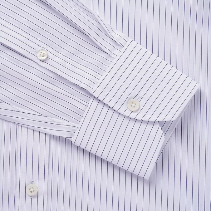 White & Black Tailored Fit Fine Stripe Formal Shirt