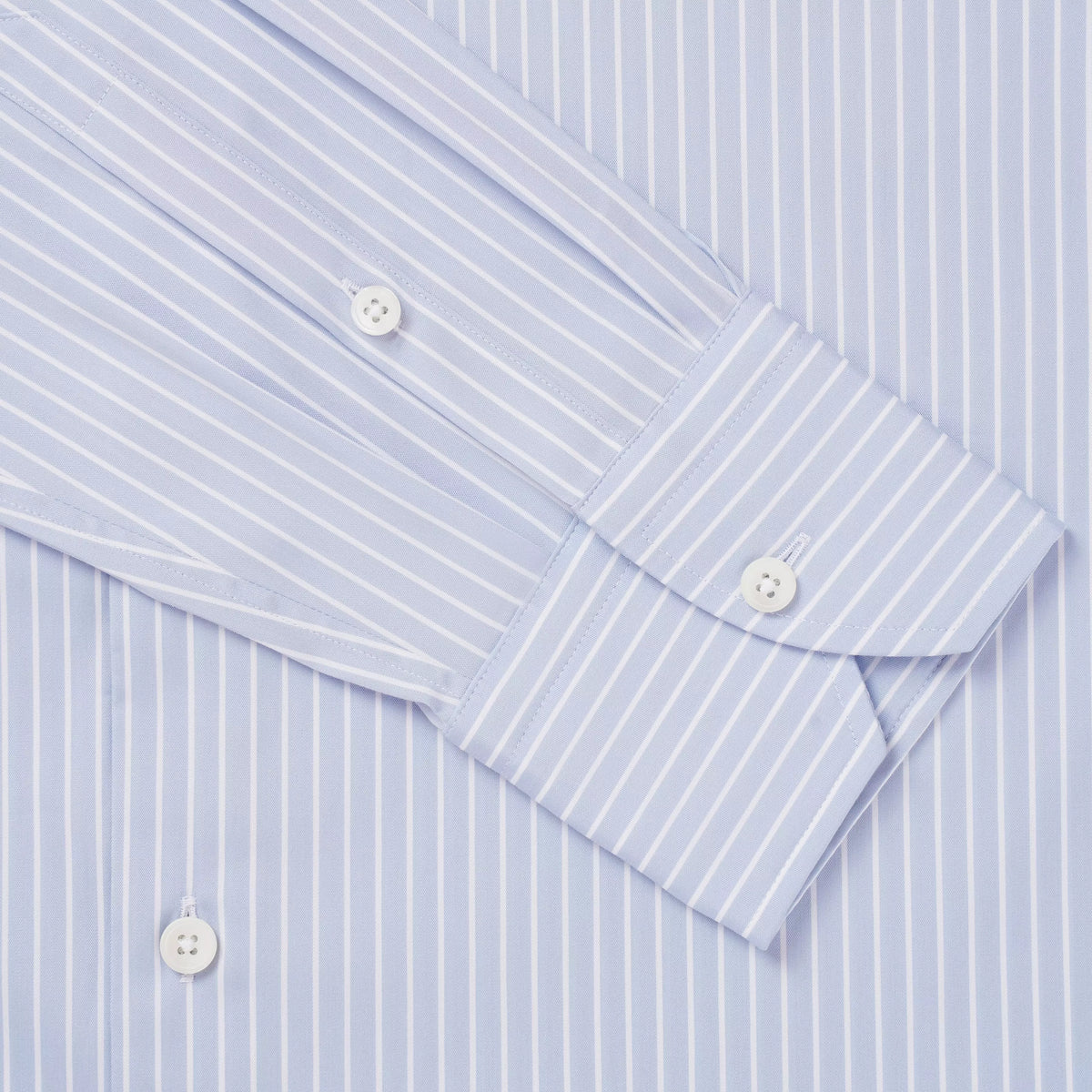 Pale Blue & White Tailored Fit Stripe Formal Shirt