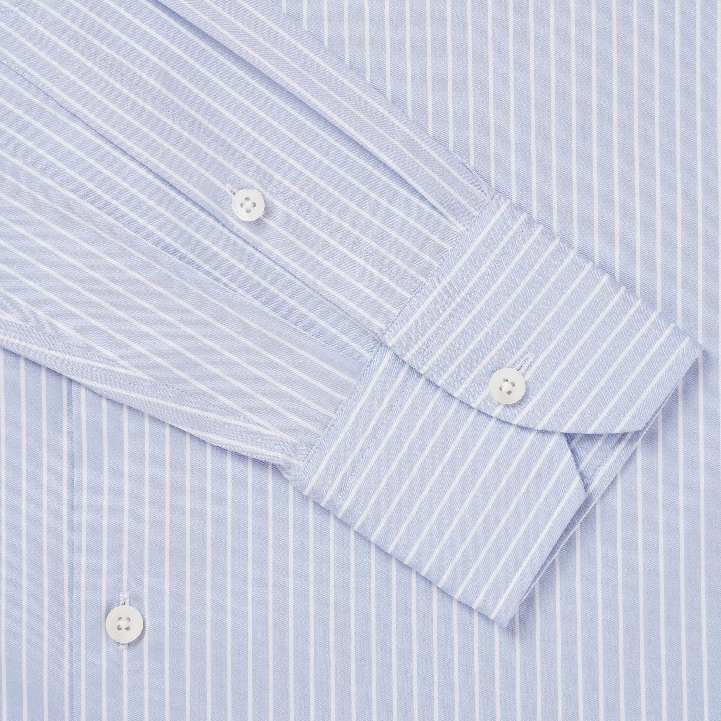 Pale Blue & White Tailored Fit Stripe Formal Shirt
