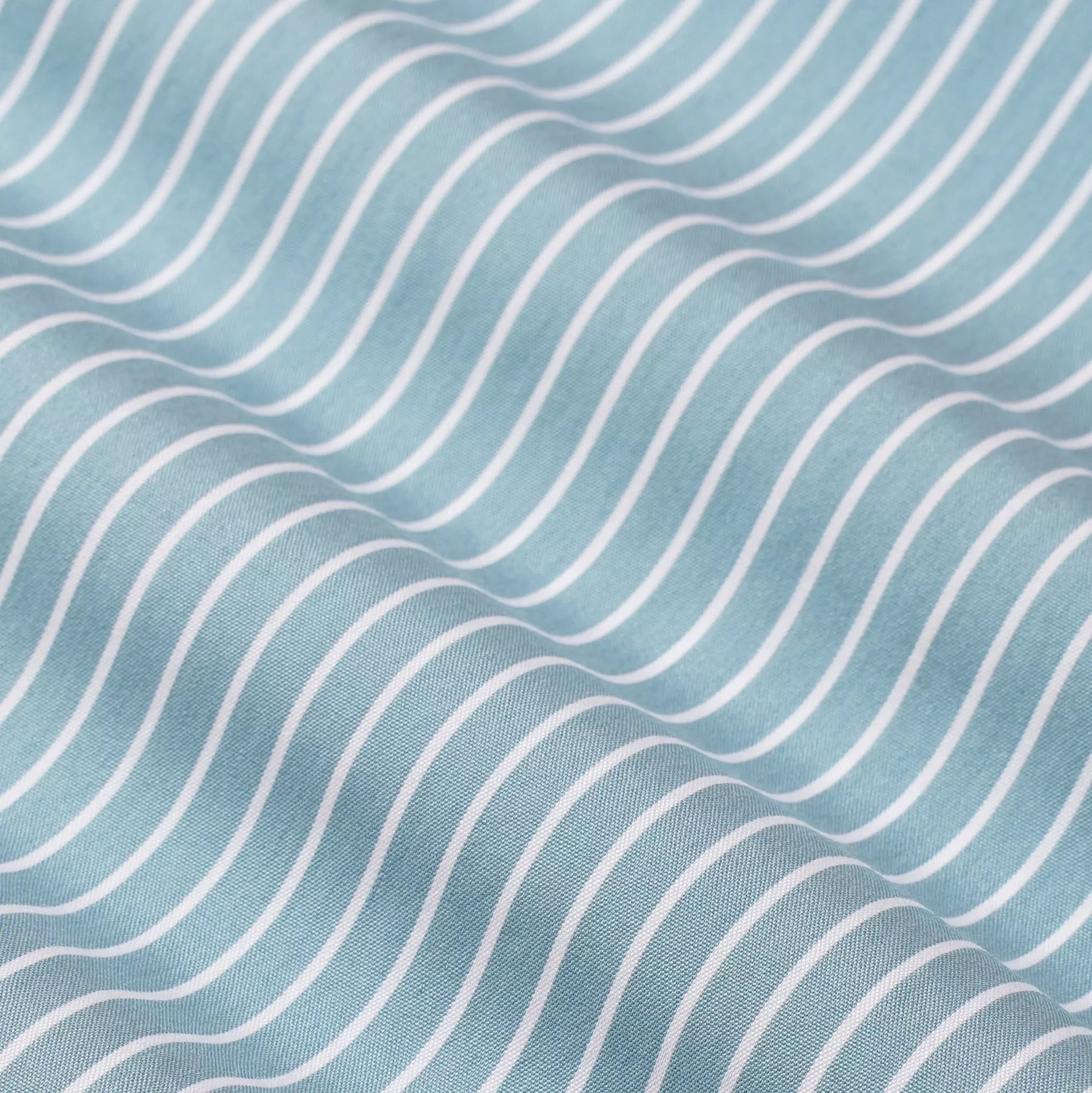 Teal & White Tailored Fit Stripe Formal Shirt