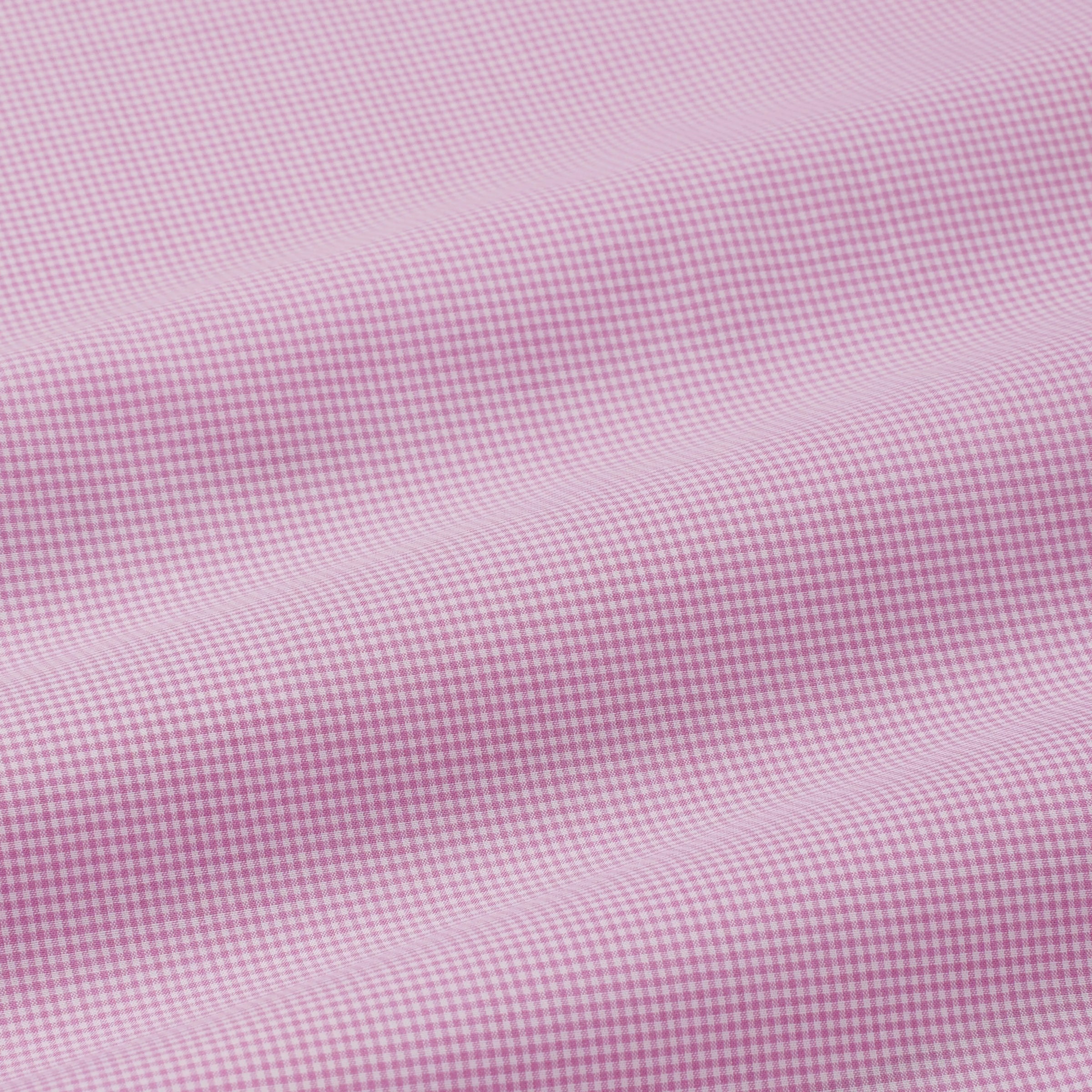 Pink & White Tailored Fit Micro Gingham Check Formal Shirt