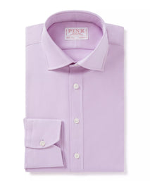 Pink Tailored Fit Twill Formal Shirt