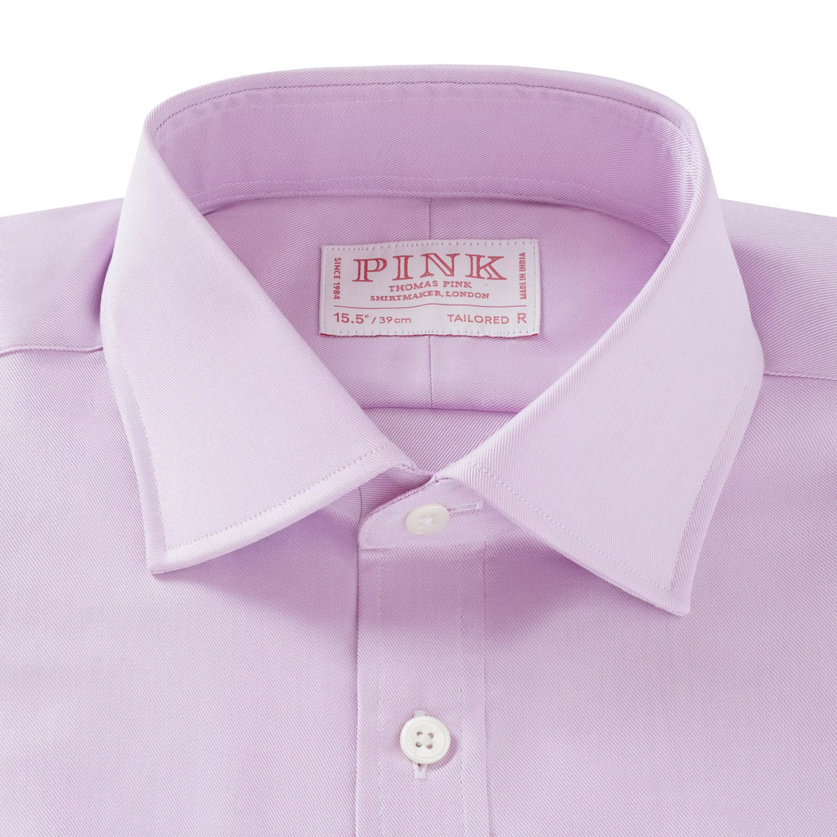 Pink Tailored Fit Twill Formal Shirt