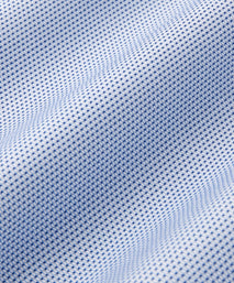 Blue & White Classic Fit Double Cuff Geometric Dobby Formal Shirt