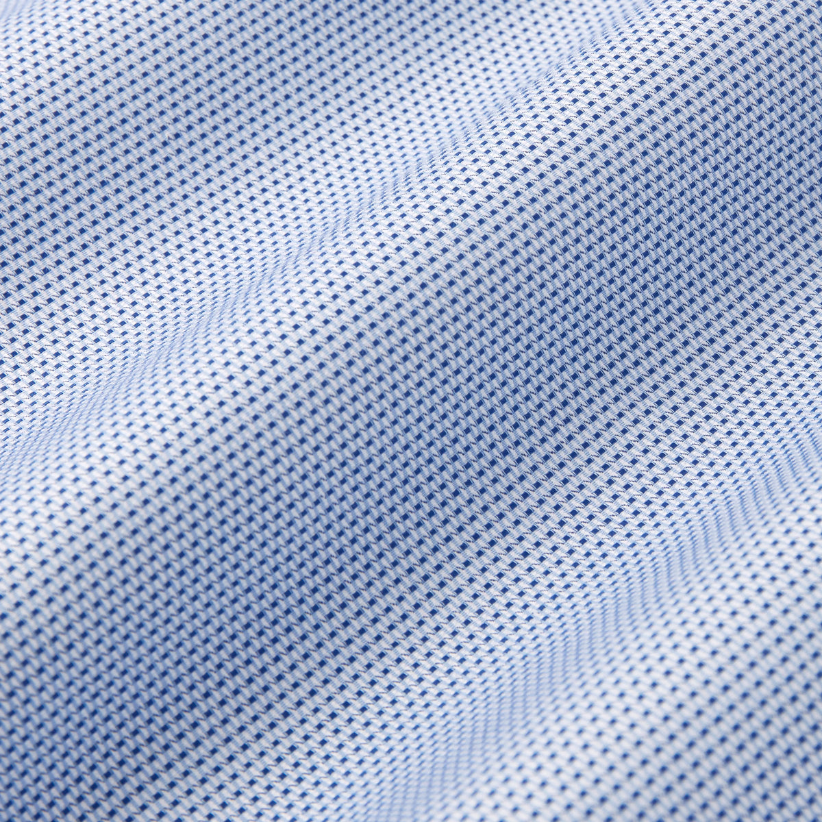 Blue & White Classic Fit Double Cuff Geometric Dobby Formal Shirt