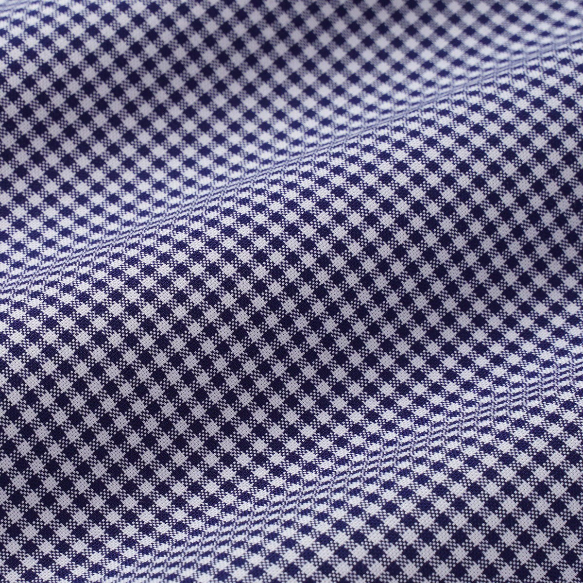 Navy & White Slim Fit Micro Gingham Check Formal Shirt